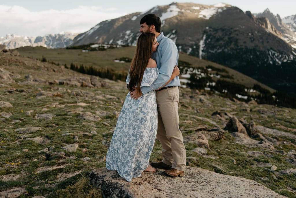 Mountain top engagement session in Rocky Mountain National Park