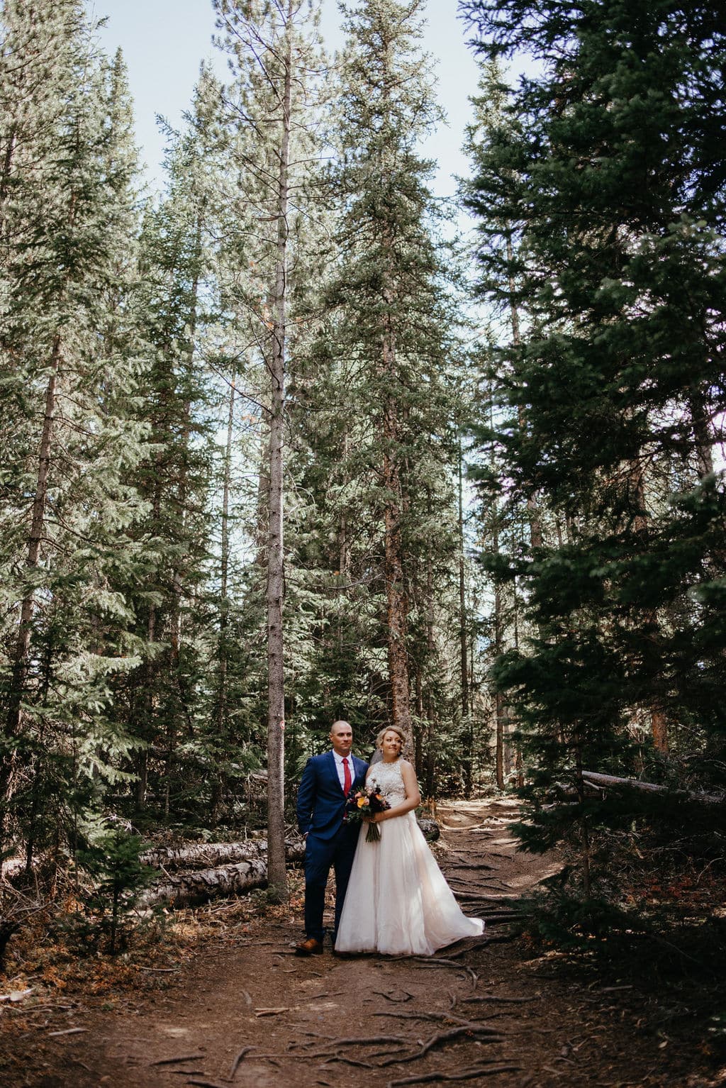 Bride and Groom in Forest