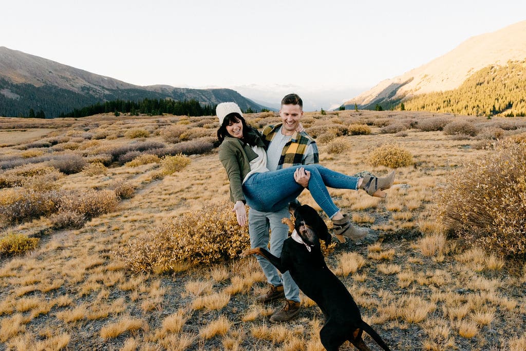 Mountain Engagement Sessions with Dogs