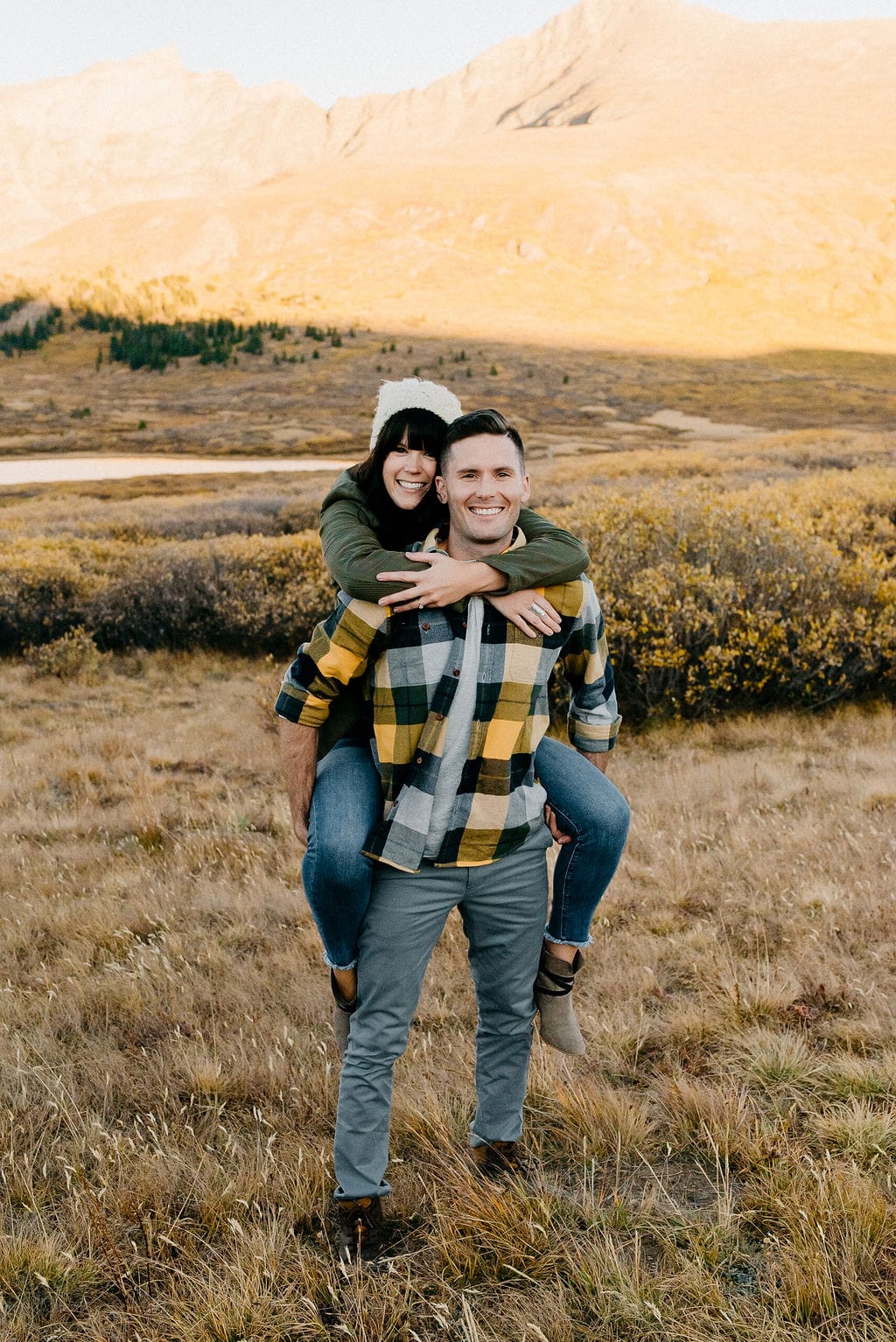 Couple in love in the mountains