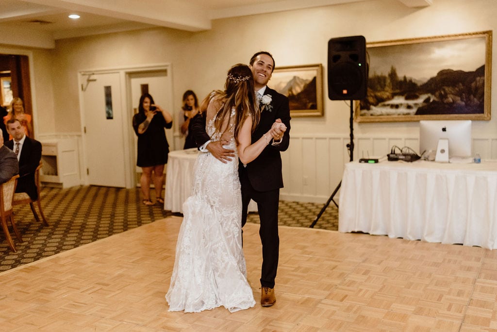 Bride and Groom First Dance at Cheyenne Mountain Country Club Reception