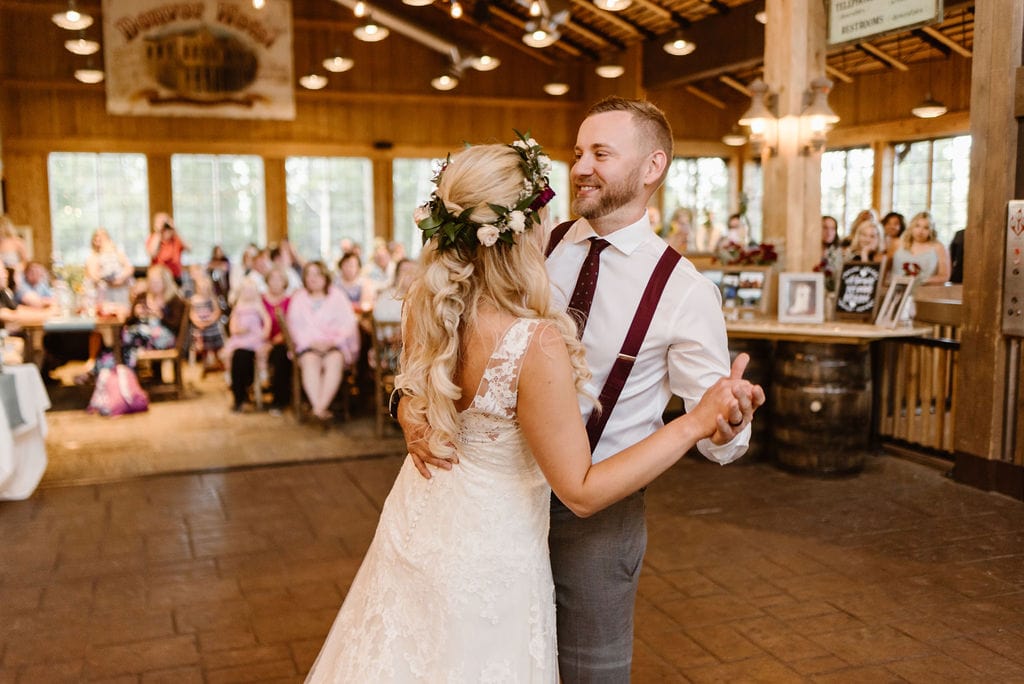 Bride and Groom First Dance at Ten Mile Station Wedding