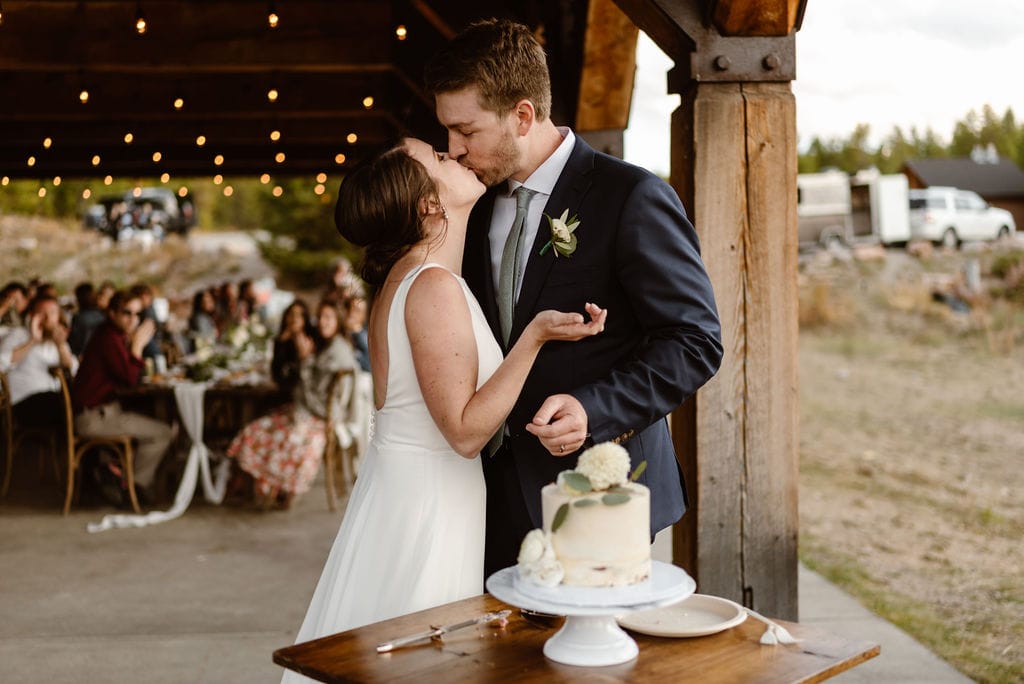 Cake Cutting at Windy Point Campground Wedding Reception