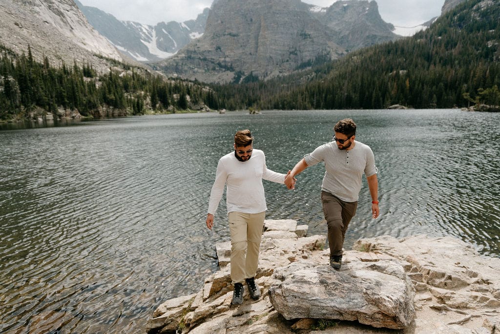 Hiking Colorado Adventure Couples Session in Rocky Mountain National Park