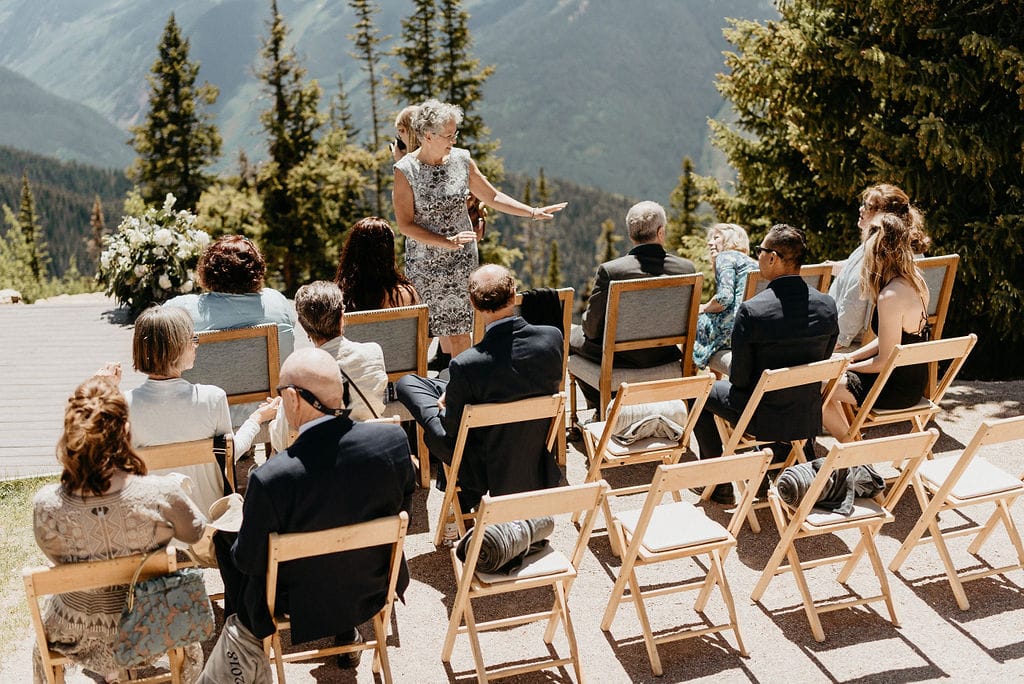 Guests at an Aspen Little Nell Wedding Ceremony