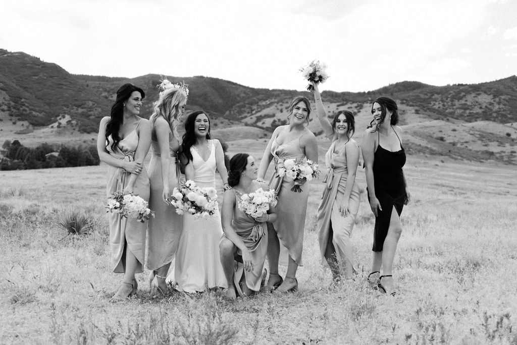 Bride and Bridesmaids at Colorado Wedding Venue The Manor House