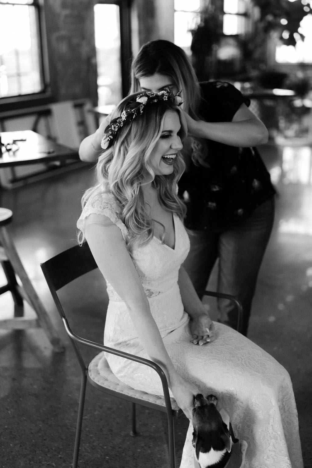 Bride getting ready at hickory street annex in dallas texas