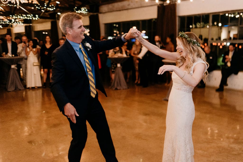 Father Daughter first dance at hickory street annex wedding reception