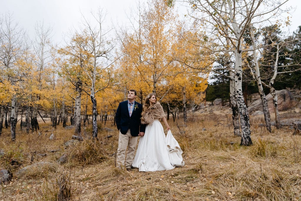 The last bit of fall color at this rocky mountain national park elopement