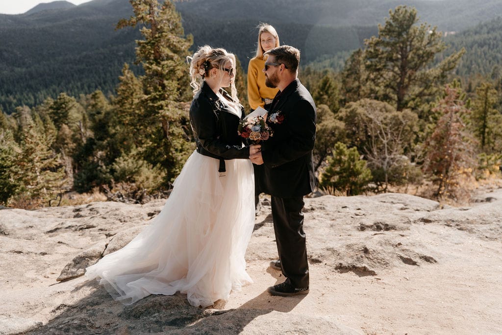 romantic wedding ceremony at hermit park elopement