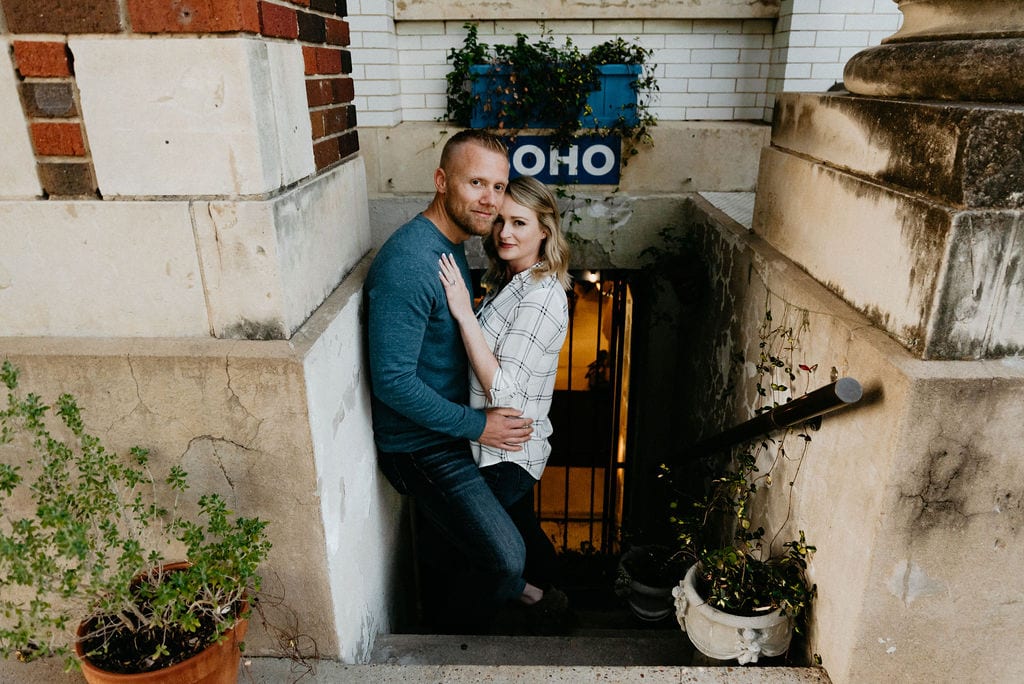 Romantic McKinney Texas Engagement Session in the Square