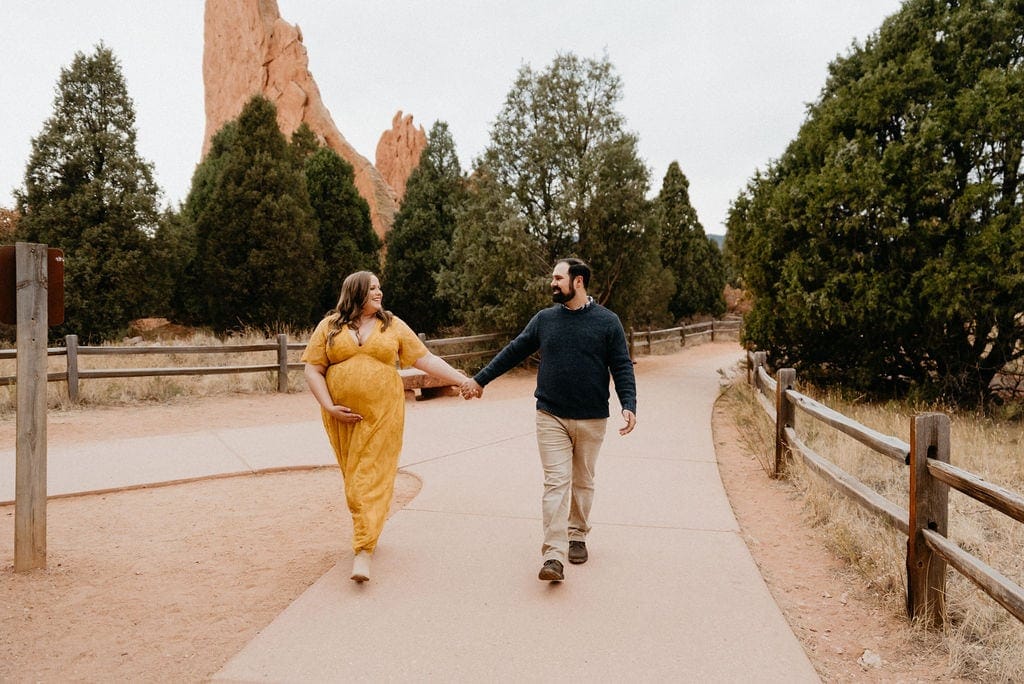 Garden of the gods couples maternity Session at Sunrise