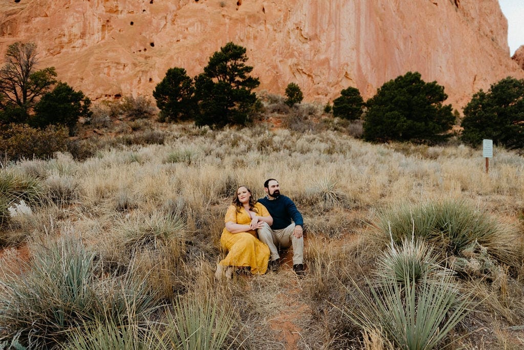 Garden of the gods couples maternity Session at Sunrise