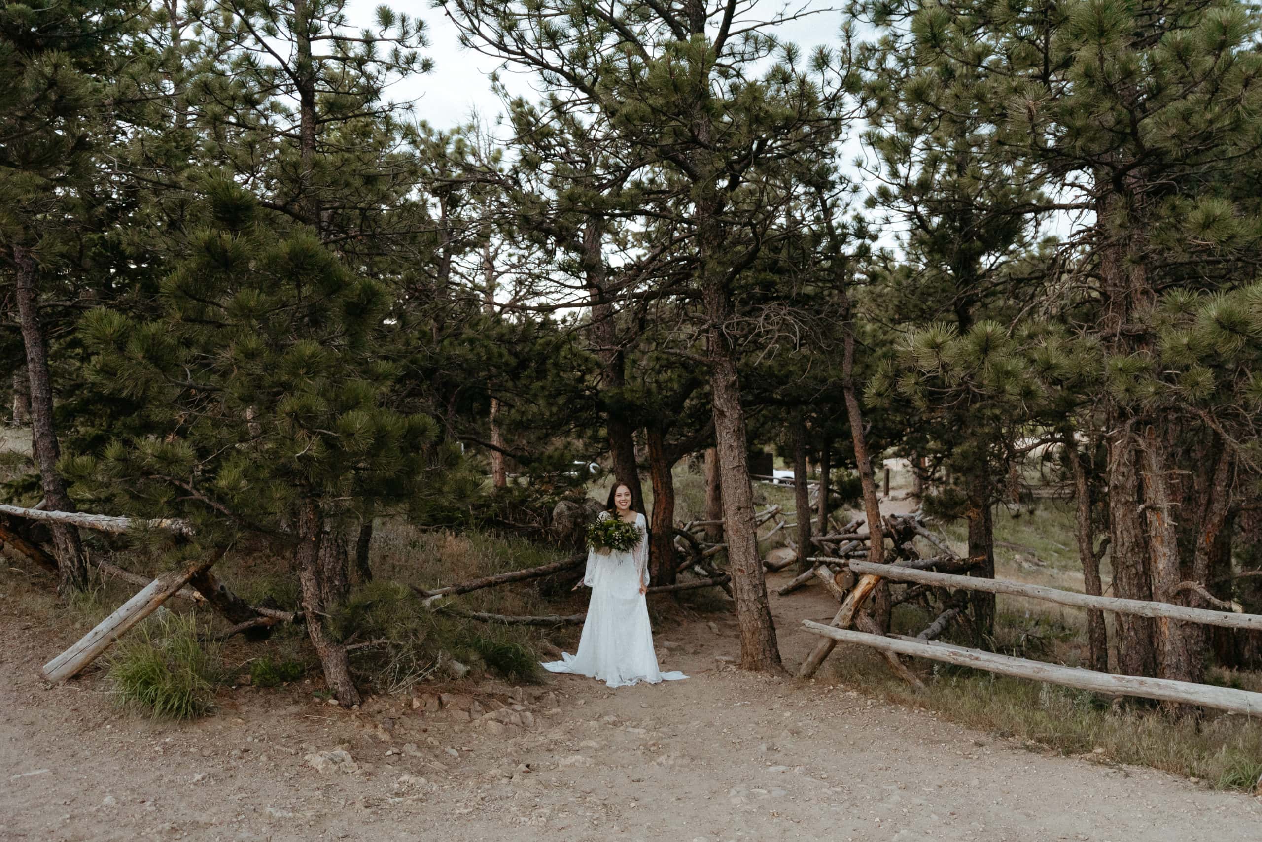 Bride about to do first look at lost gulch wedding
