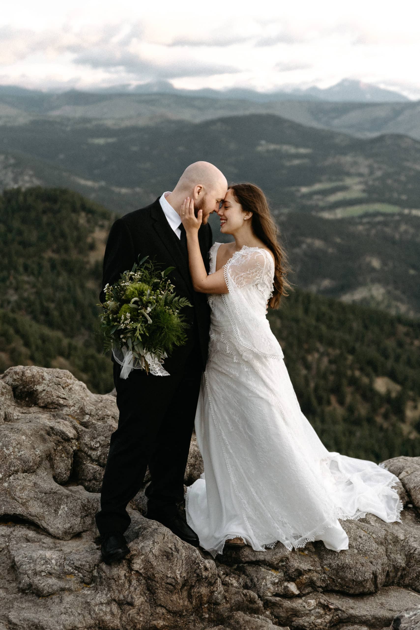 Romantic Bride and Groom Elope at Lost Gulch in Boulder