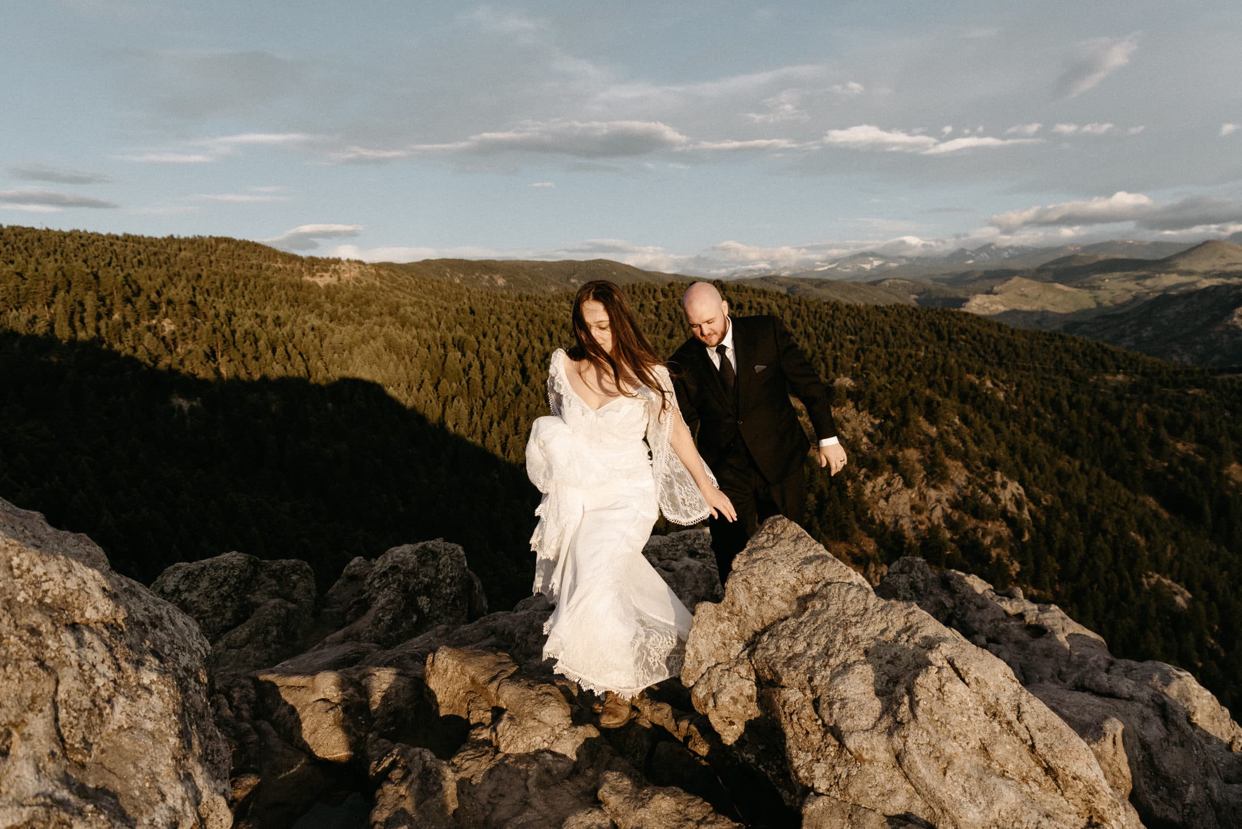 Couple Elopes in Boulder Colorado at Lost Gulch