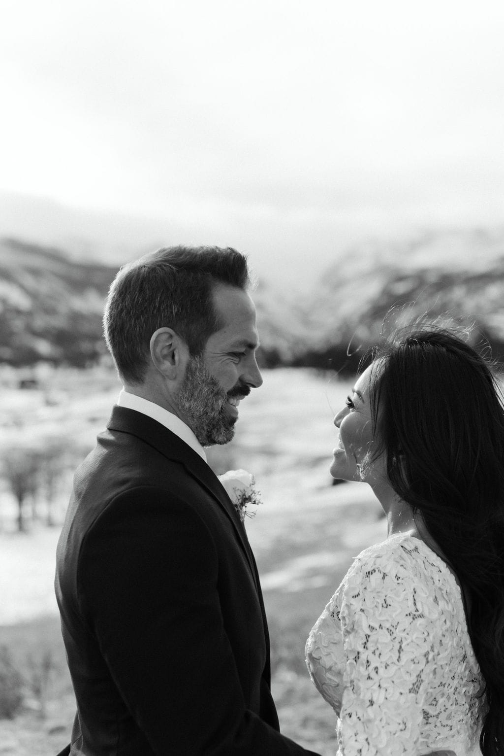 Rocky Mountain National Park Wedding Couple in Moraine Park