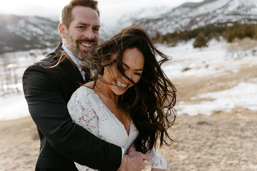 Windy Wedding Day for this Couple in RMNP