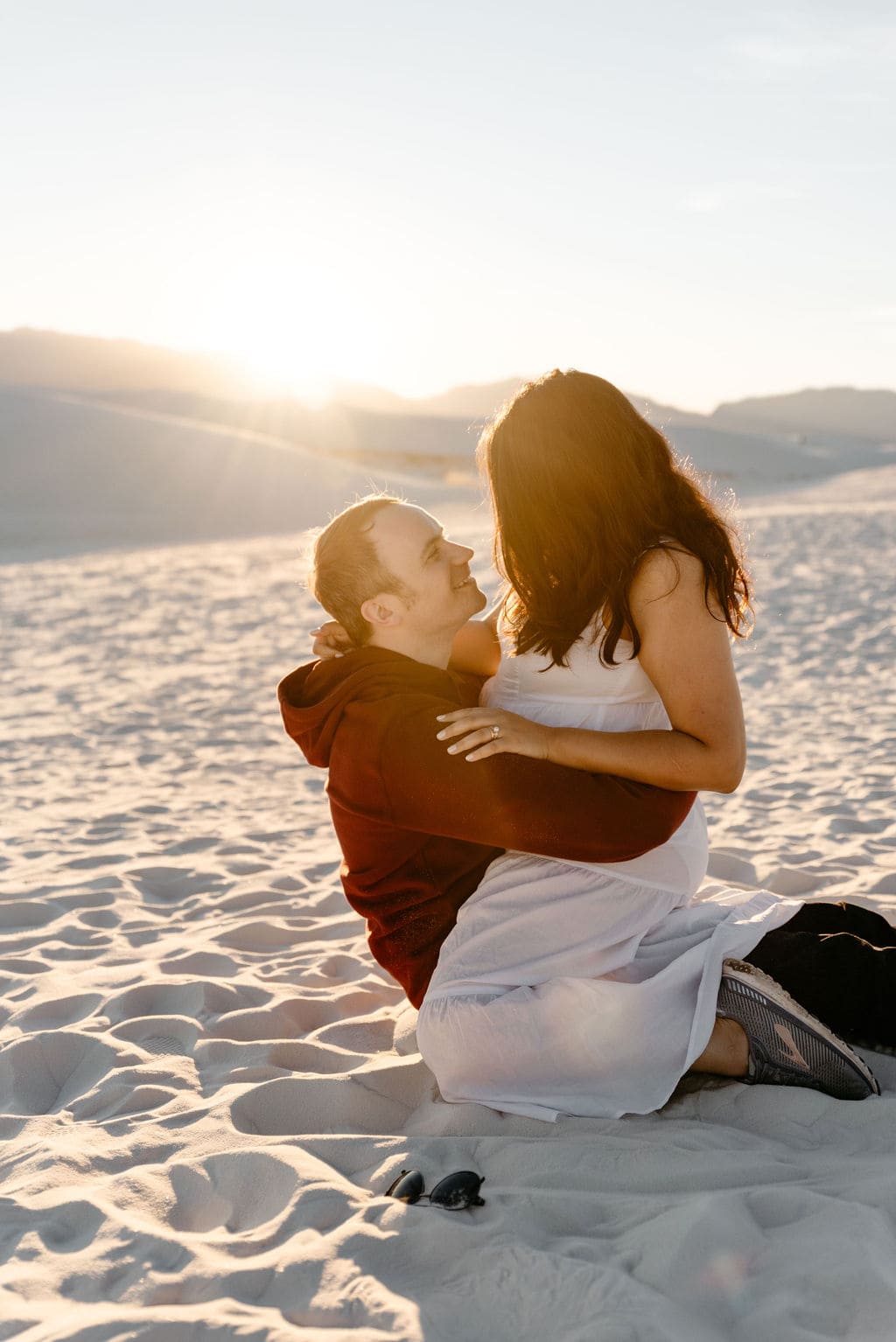 Romantic Post Wedding Portraits at White Sands National Park in New Mexico