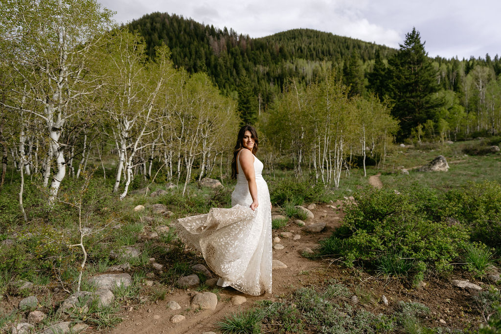Bridal Portraits on Hunter Trail In Aspen