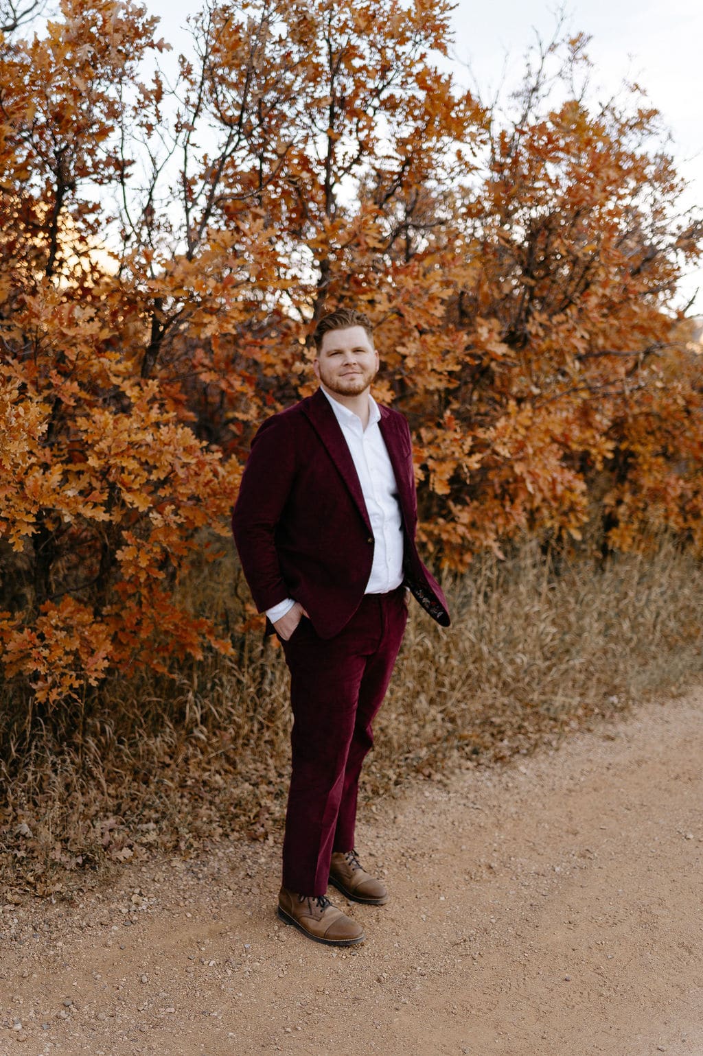 Groom Portrait with fall colors in colorado