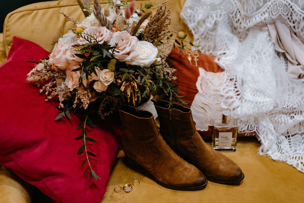 Bohemian Bridal Details with Colorful Decor