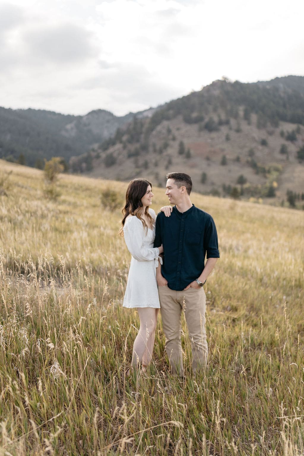 couple at their boulder engagement session