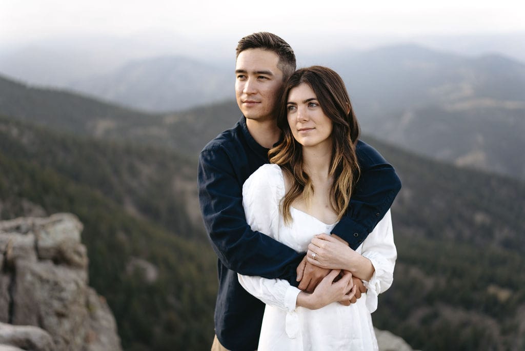 Fall Engagement Session at Lost Gulch in Boulder on top of Flagstaff Mountain. 