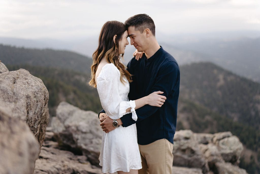 Fall Engagement Session at Lost Gulch in Boulder on top of Flagstaff Mountain. 