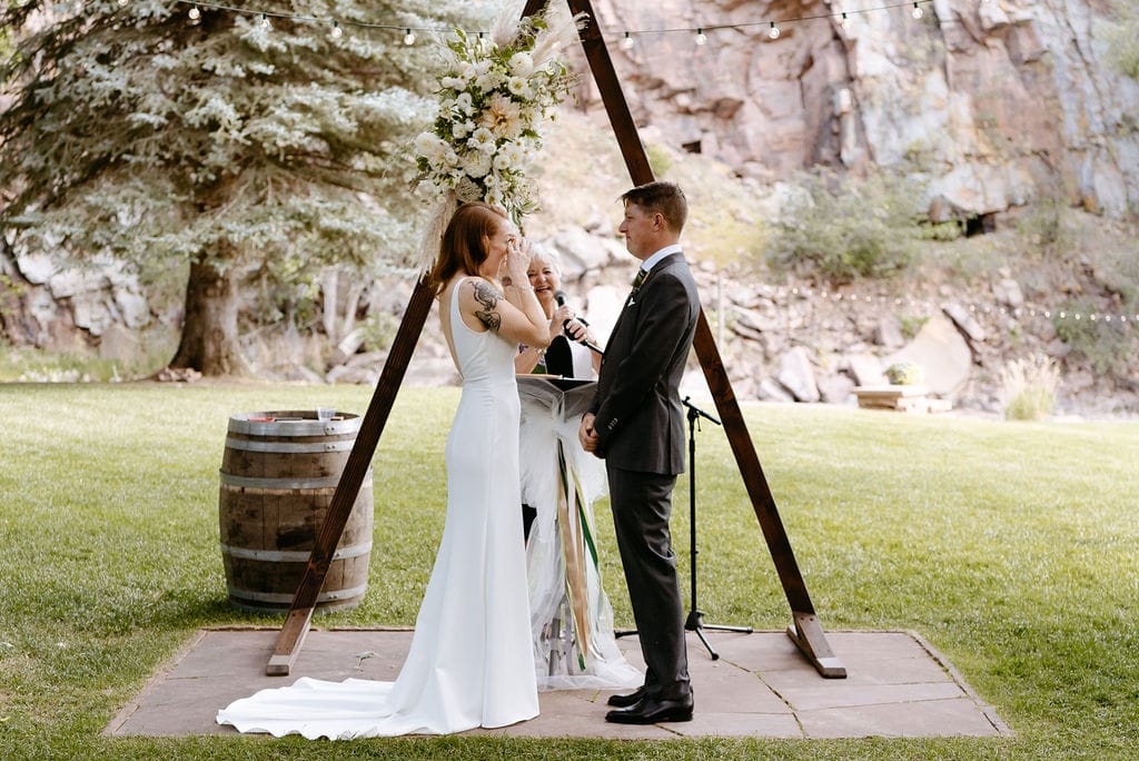 Romantic River Bend Wedding Ceremony in Colorado