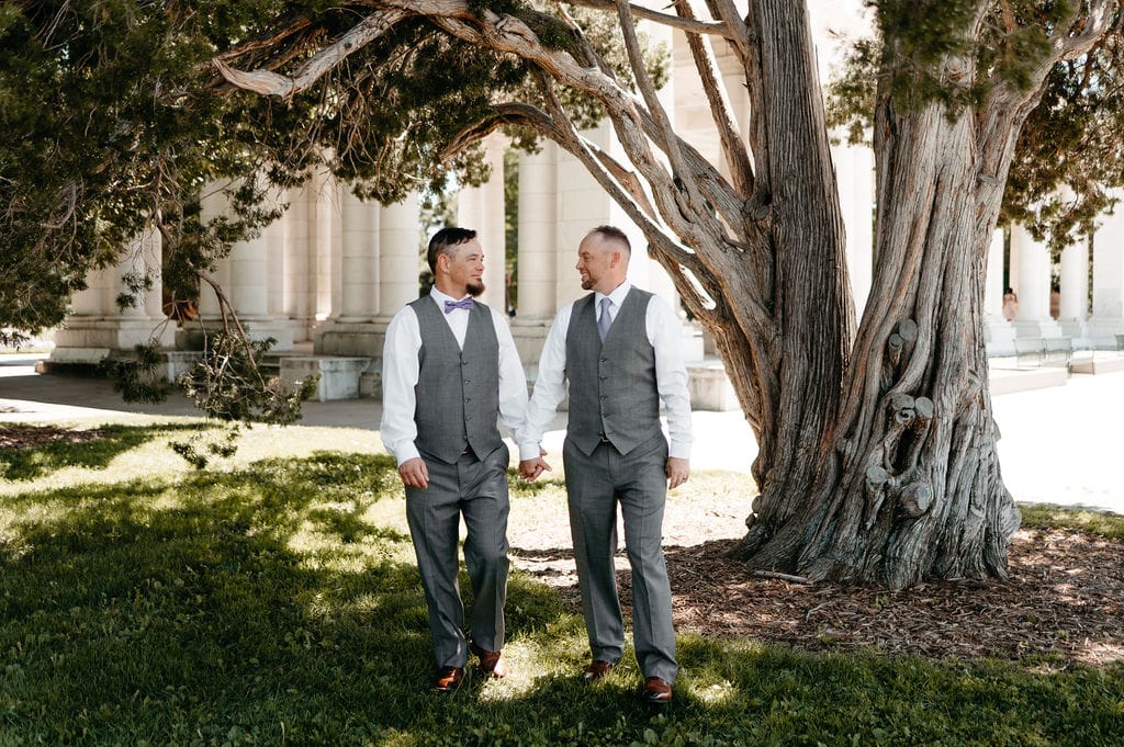 Gay Wedding Portraits in Cheesman Park near Denver Colorado
