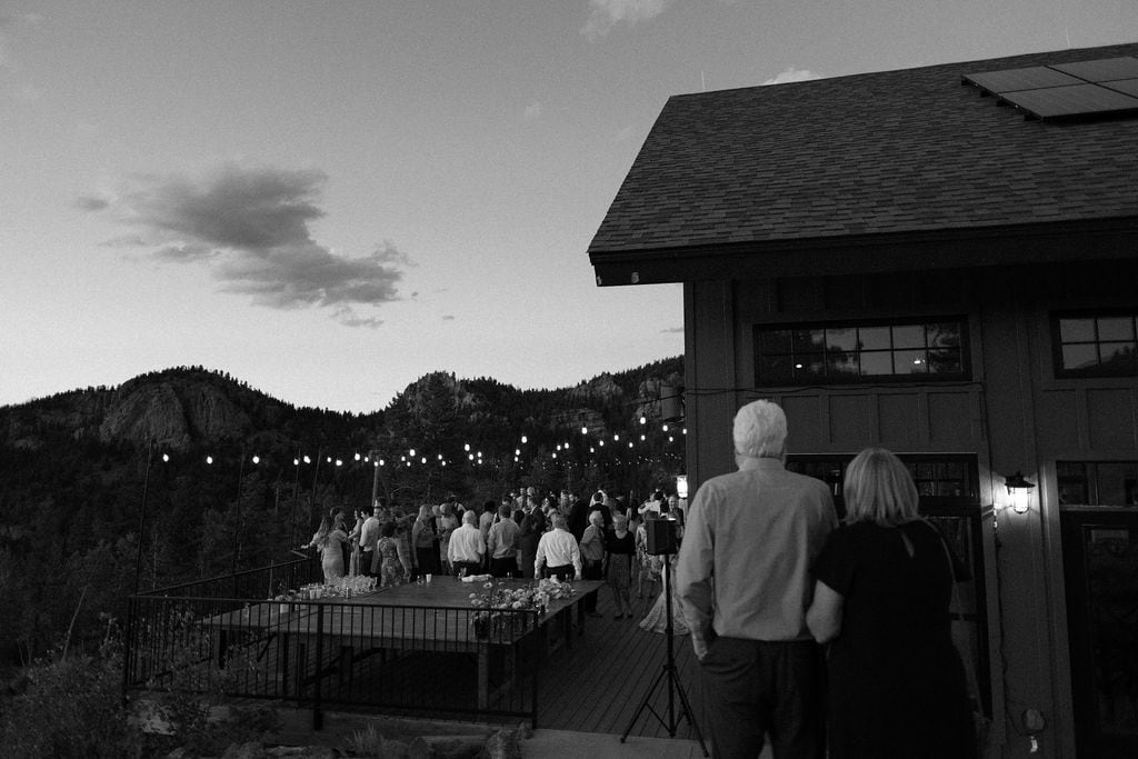 Colorado Mountain Wedding Reception at North Star Gatherings near Idaho Springs, CO.