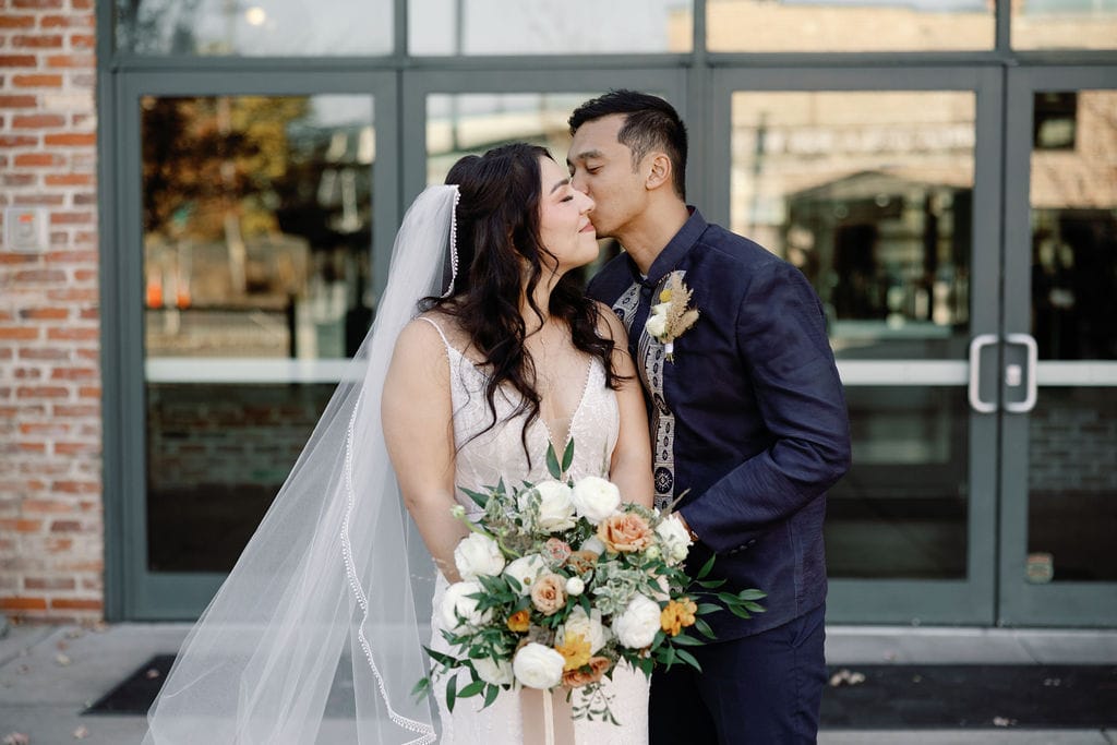 Bride and Groom Portraits at their Ironworks Wedding in Denver 