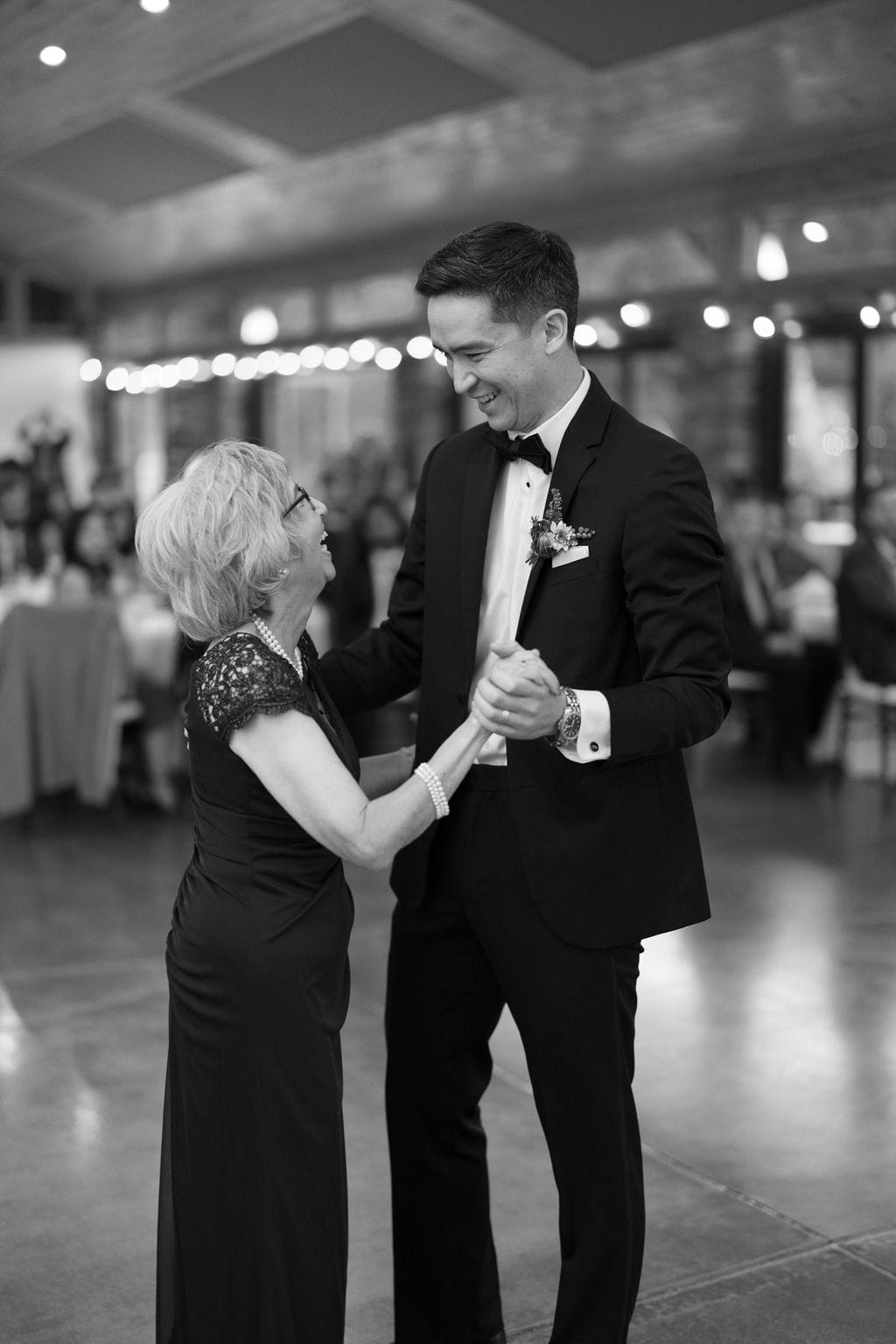 Mother and Son dance at mt princeton hot springs on the dance floor of wedding reception
