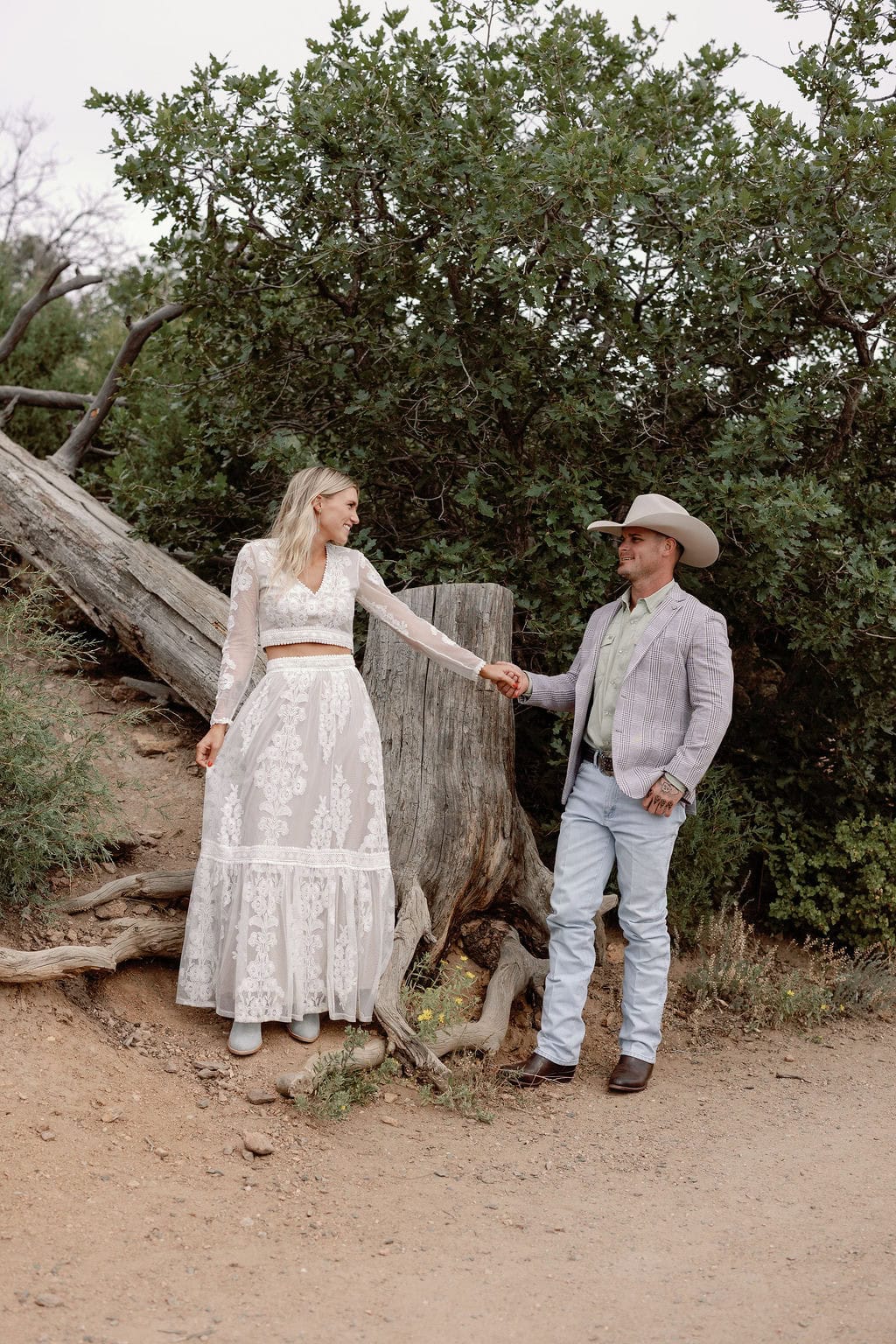 Country Mountain Cocktail Attire worn for a mountain engagement session near Denver