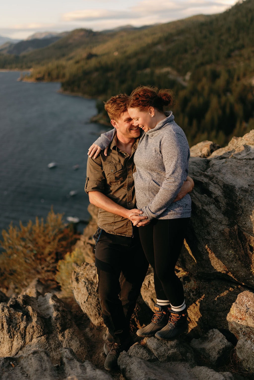 Engagement in South Lake Tahoe Wedding Photography on Cave Rock