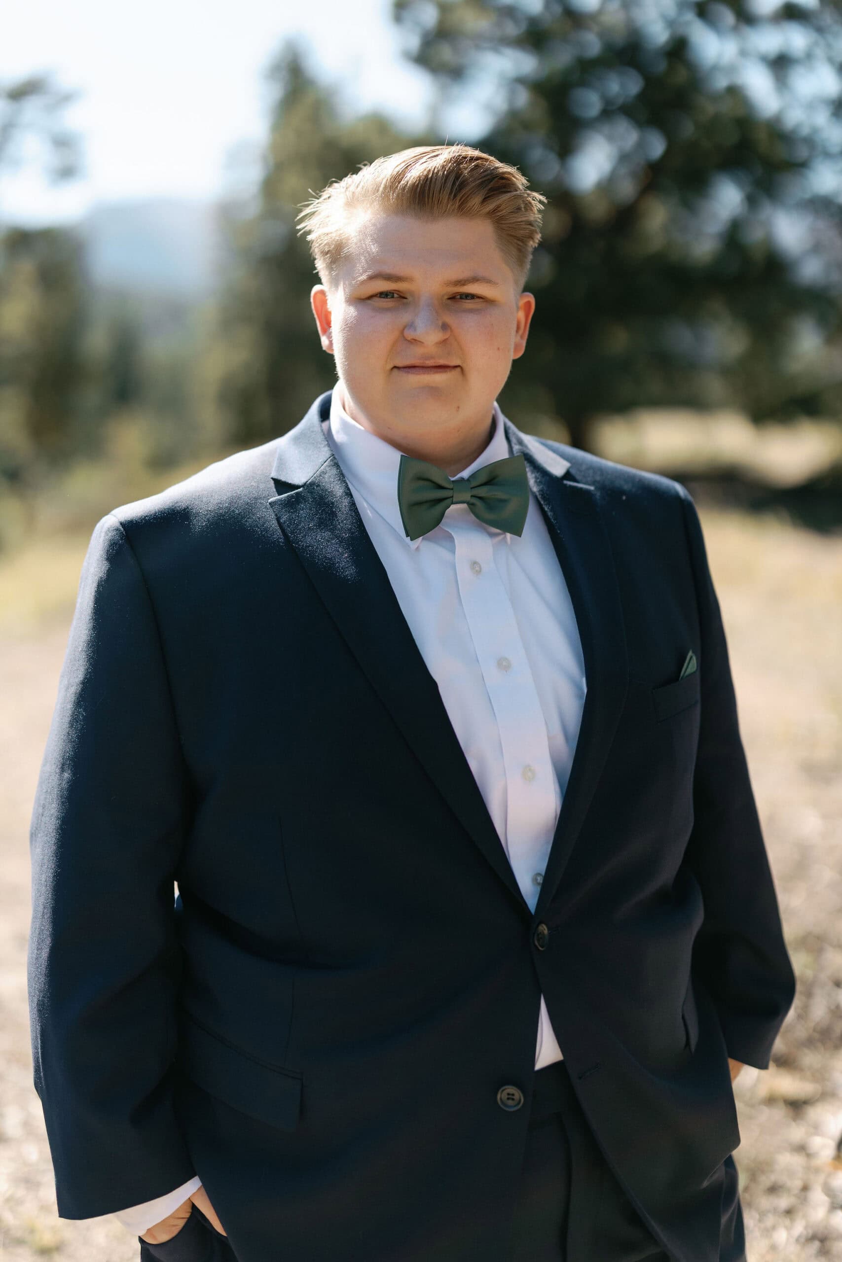 Bridal portraits at Sprague Lake during a RMNP wedding in Estes Park