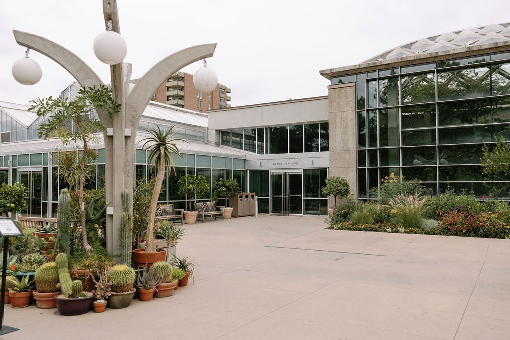 Outside of Marnies Pavillion at Denver Botanic Gardens