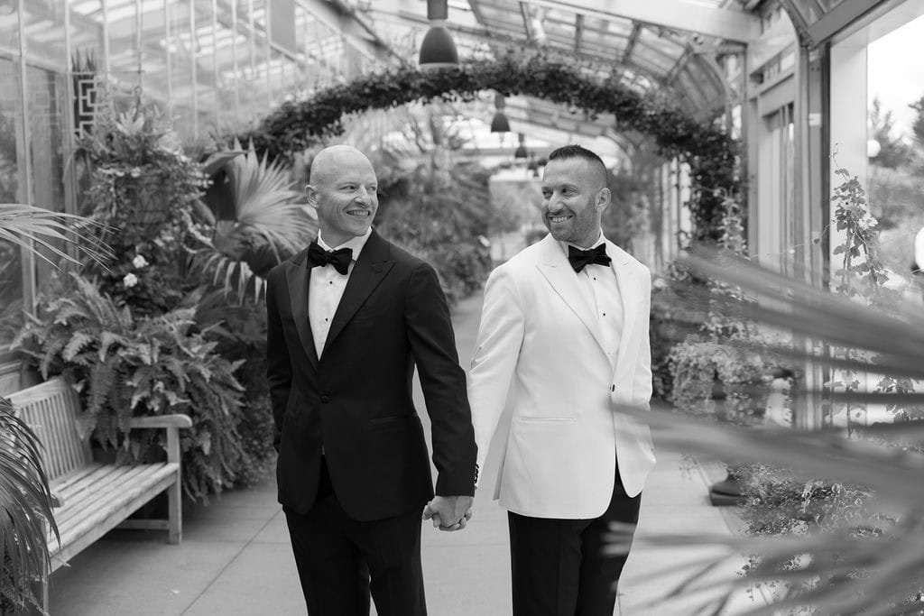 Groom Portraits at Denver Botanic Gardens Orangery on a Rainy Summer Day