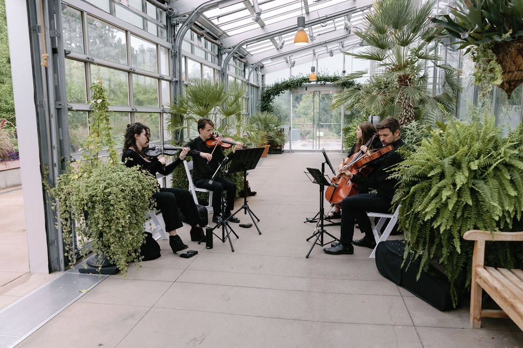Denver Botanic Gardens Wedding Cocktail Hour at the Orangery