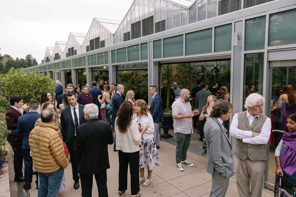 Denver Botanic Gardens Wedding Cocktail Hour at the Orangery