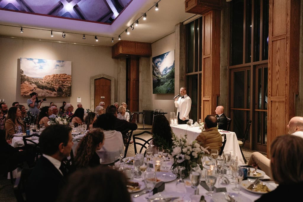 Indoor wedding reception at Denver Botanic Gardens