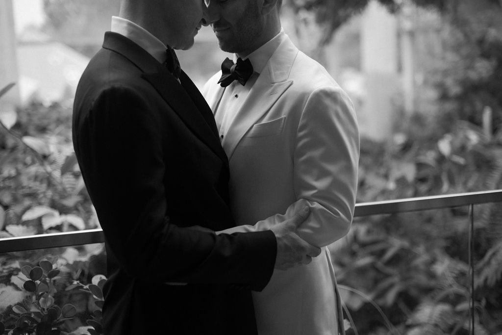 Groom Portraits at Denver Botanic Gardens Summer Rainy Wedding in Marnies Pavillion