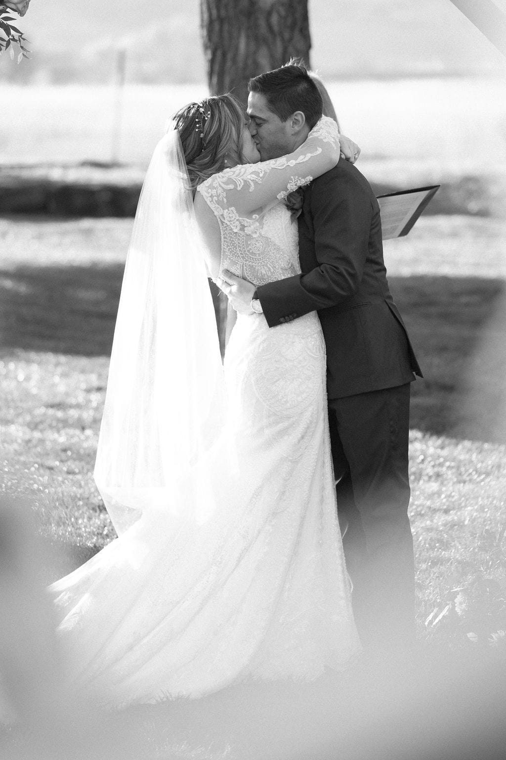 First kiss as husband and wife