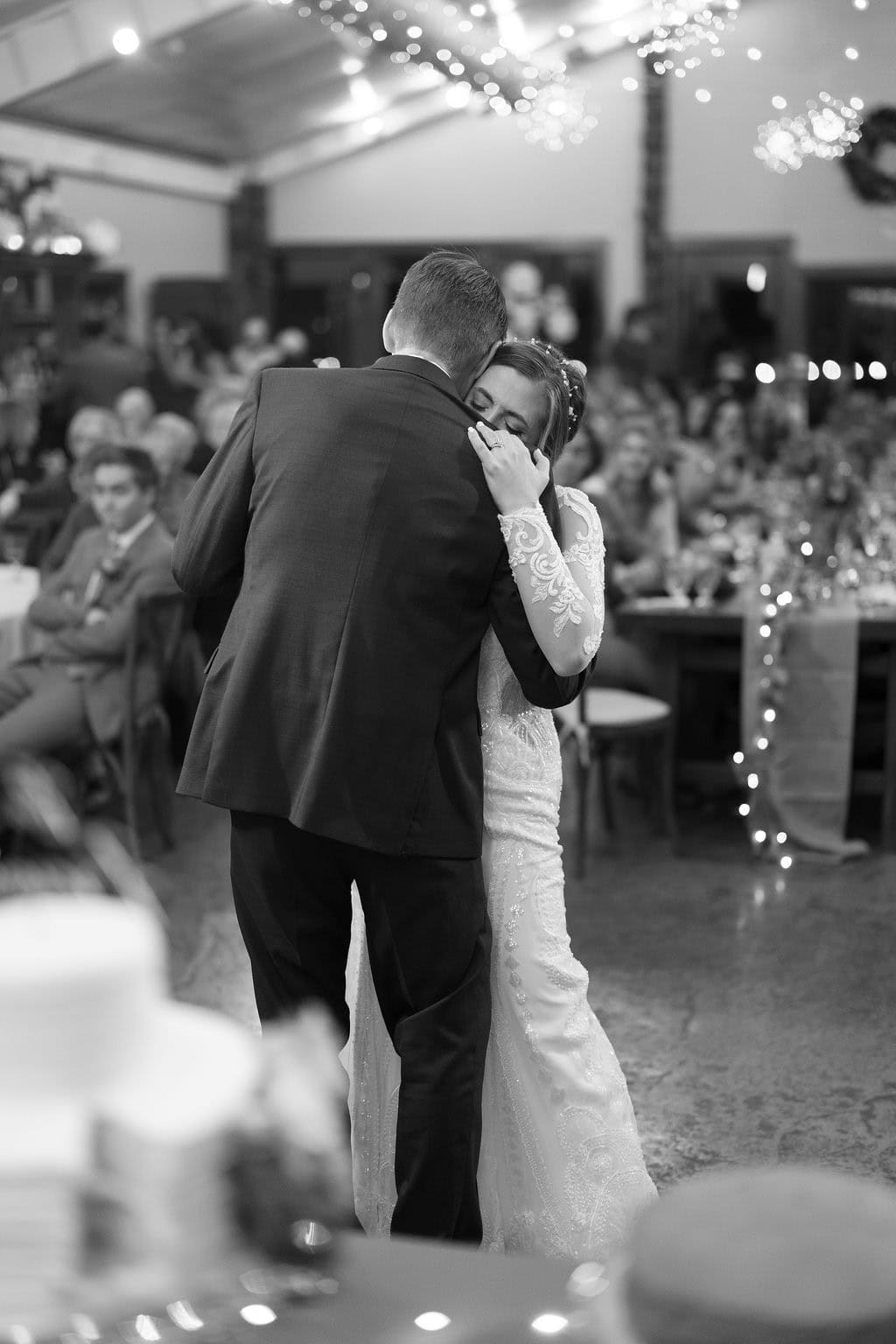 Bride has an emotional father daughter dance at her Shupe Homestead wedding reception