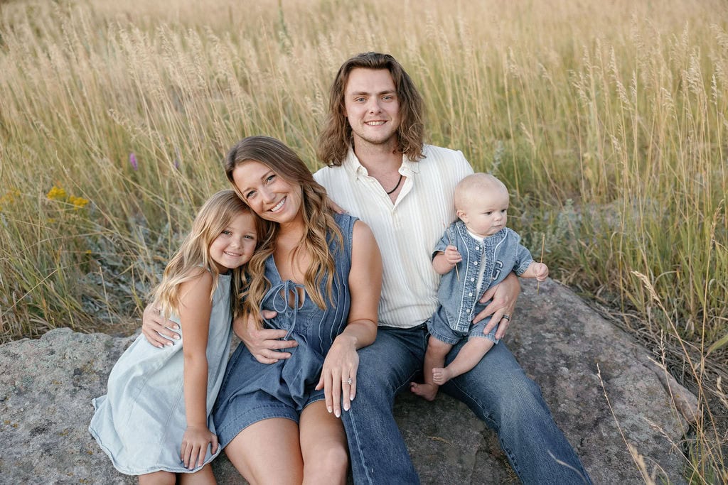 Sweet portrait of family at chautauqua park in boulder