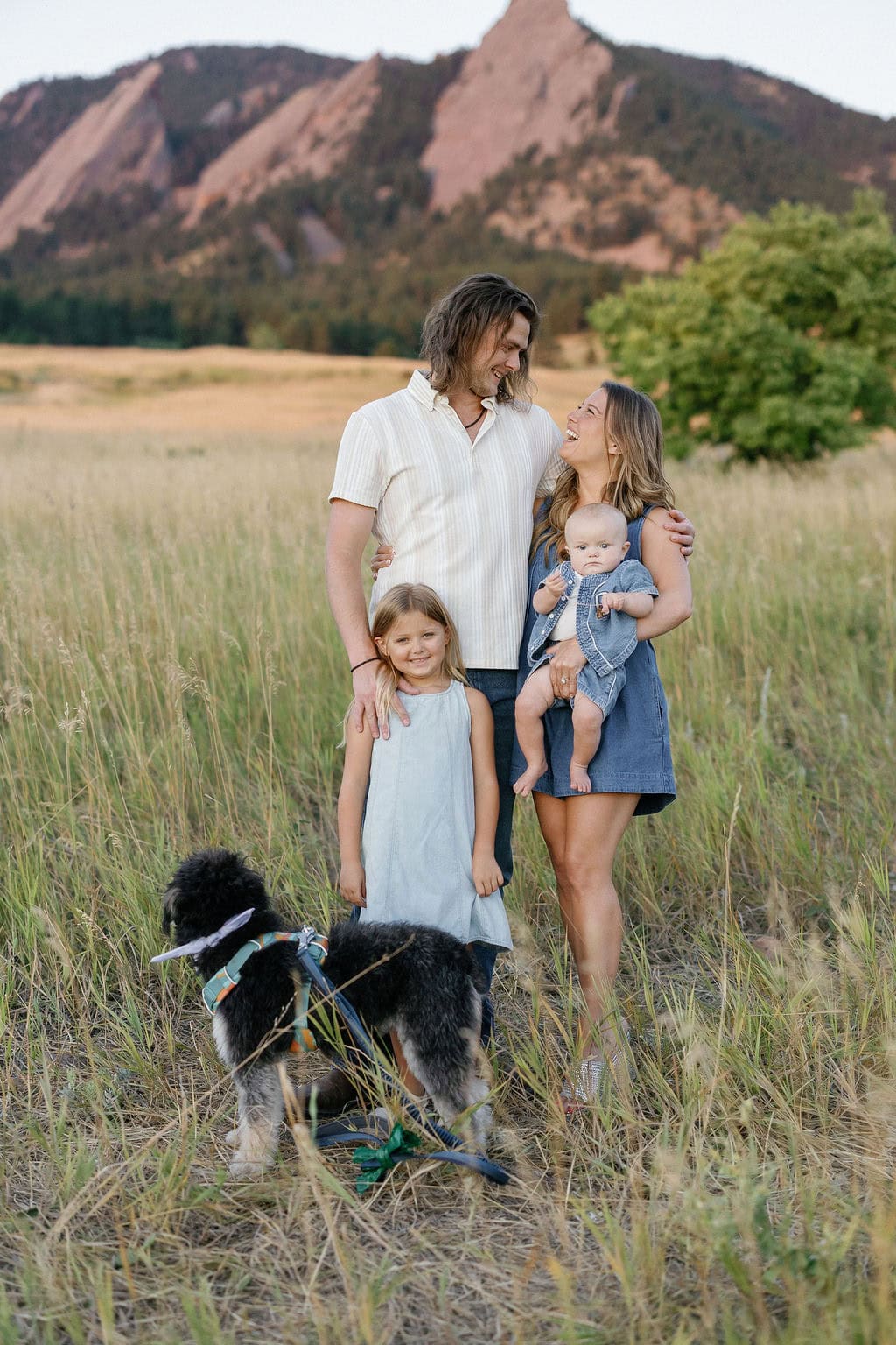 Sweet portrait of family at chautauqua park in boulder