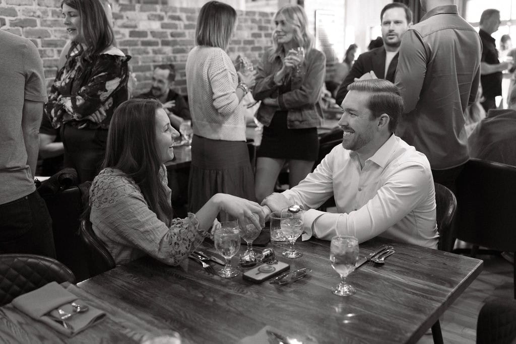 Fun and Joyous candid moments from a wedding welcome party at The Rose in Golden, Colorado