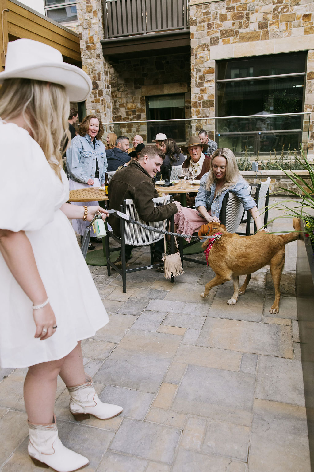 Wedding welcome party on the back patio at Kindred Resort in Keystone Colorado. 