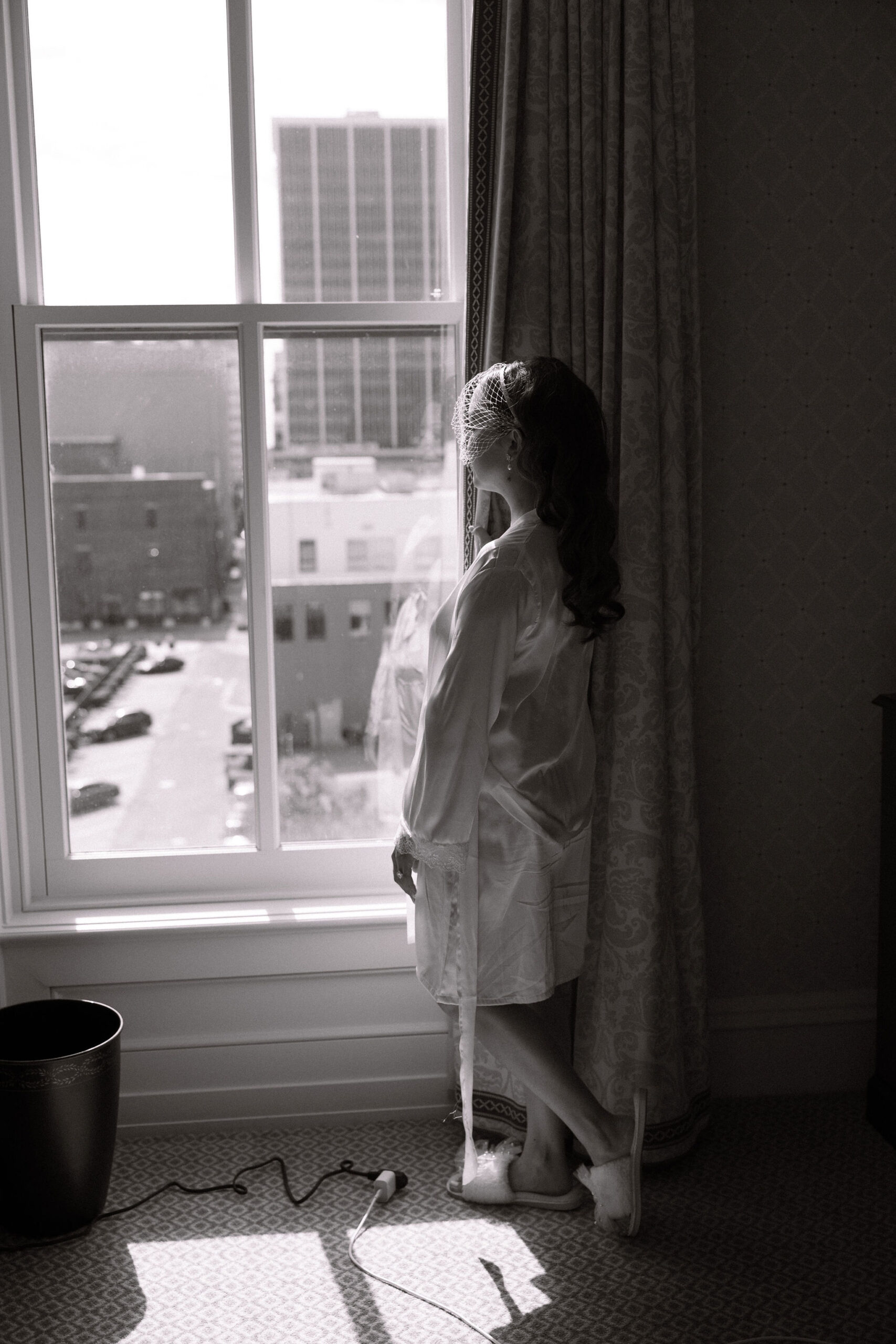 Getting ready photos in the honeymoon suite of the Capital Hotel in Downtown Little Rock